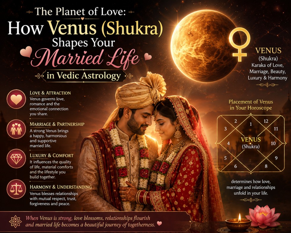 The Planet of Love: How Venus (Shukra) Shapes Your Married Life in Vedic Astrology